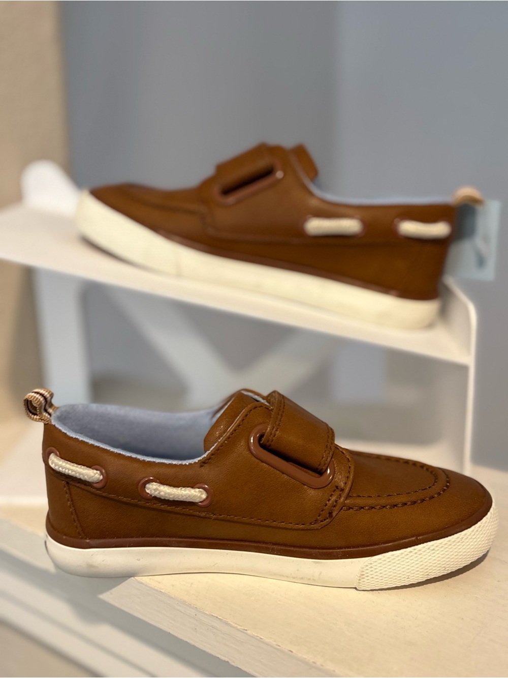 NEW Cat & Jack Brown Levi Shoes Toddler Boys Boat Shoes Size 10 - Picture 2 of 6